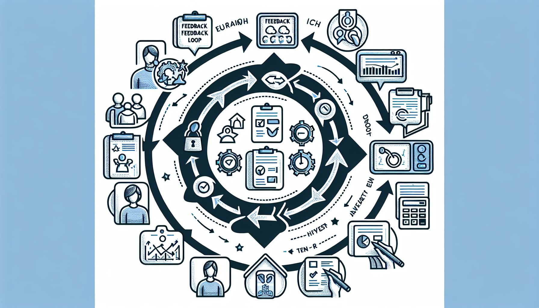 An illustration depicting the feedback loop process in user testing.