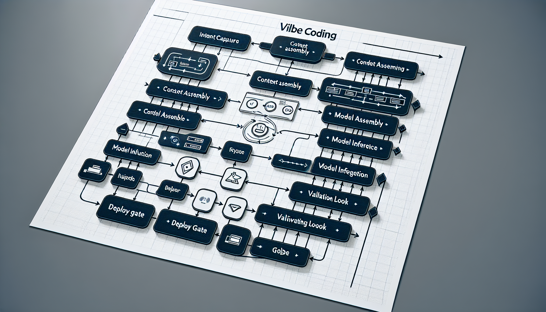 A flowchart that depicts the workflow process for turning vibe coding ideas into structured contexts.
