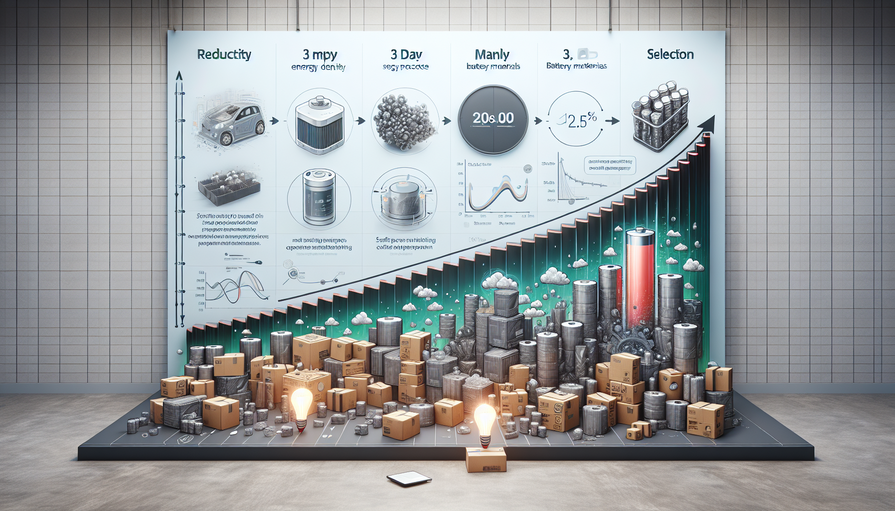 A visual representation of the timeline reduction in battery materials discovery.