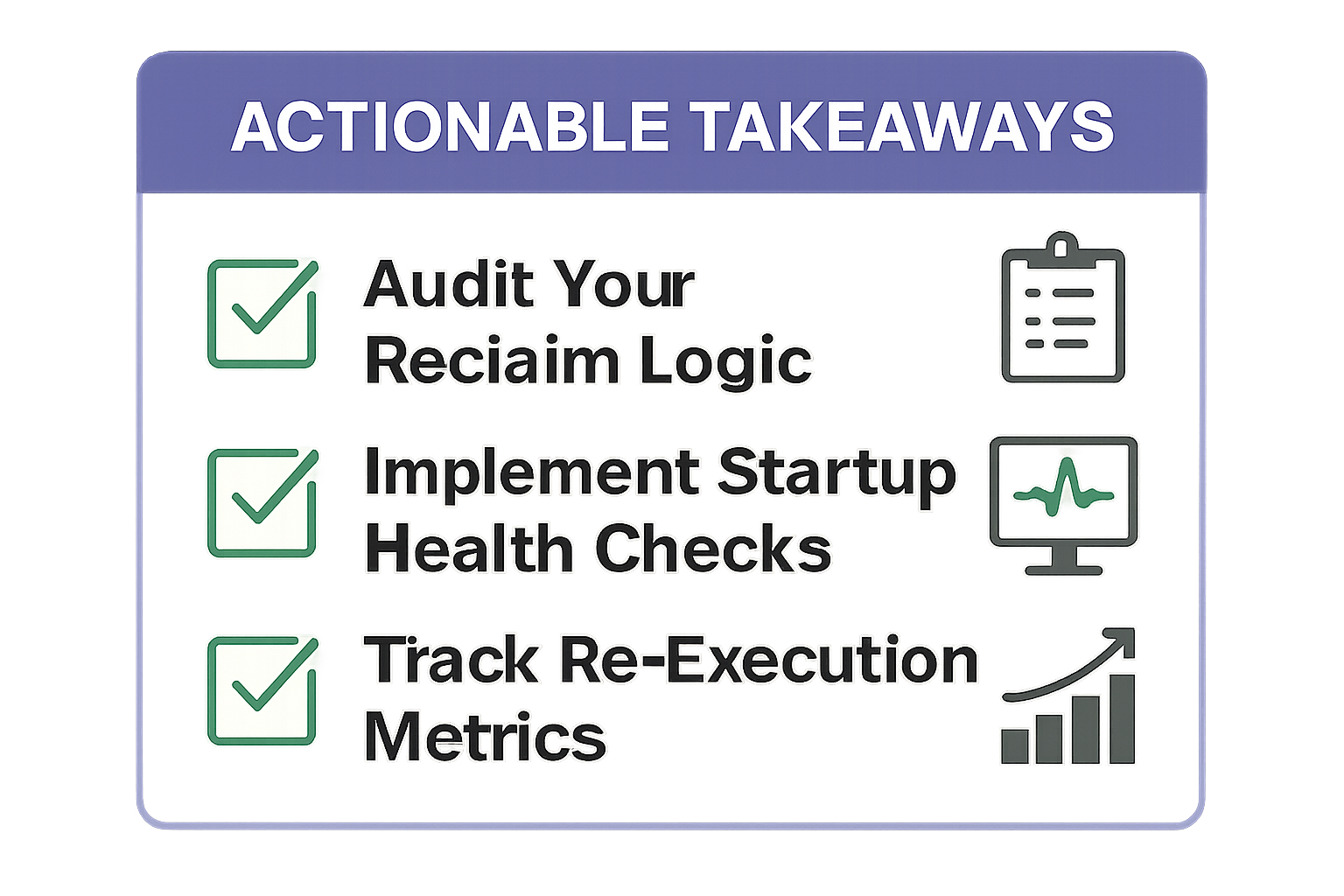 A checklist graphic that visually summarizes the key actionable takeaways for building robust AI systems.
