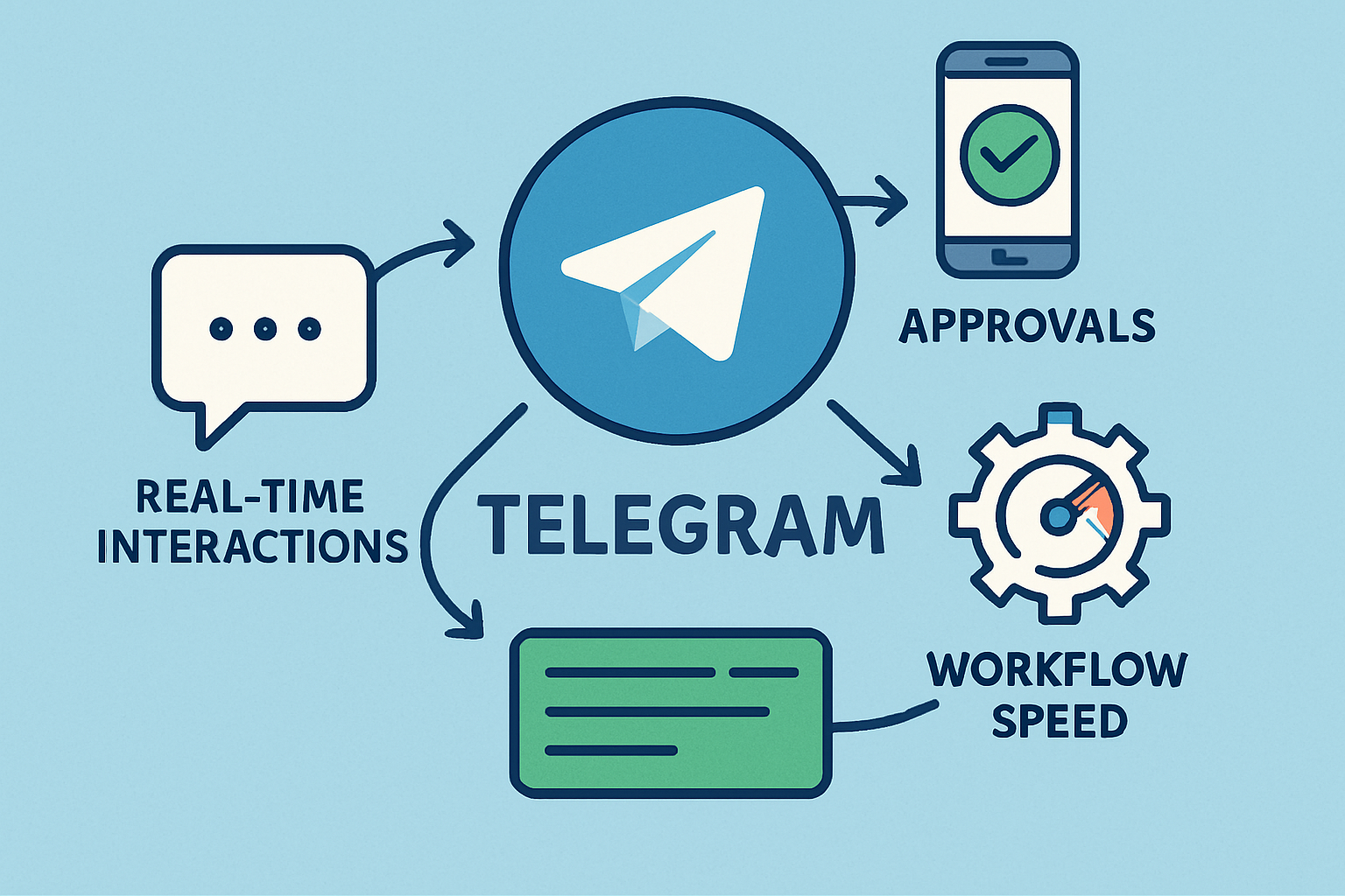 An illustration showing how Telegram is used as a control plane in an AI agent workflow, highlighting its role as the fleet's approval layer.