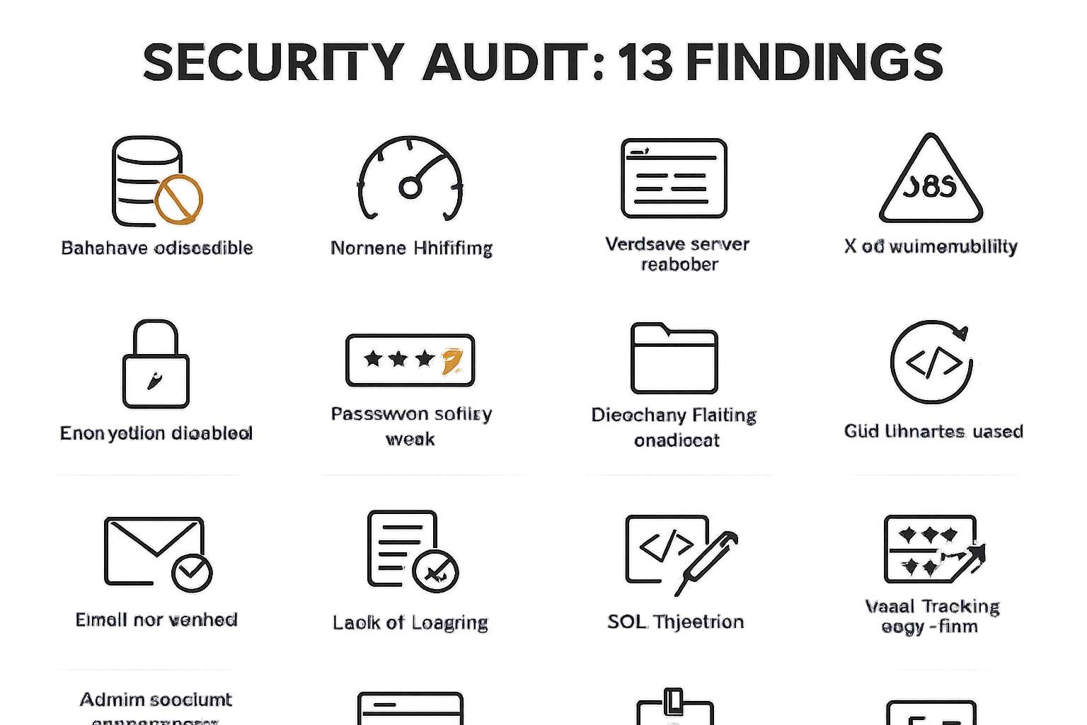 A visual summary of the key findings from the security audit.